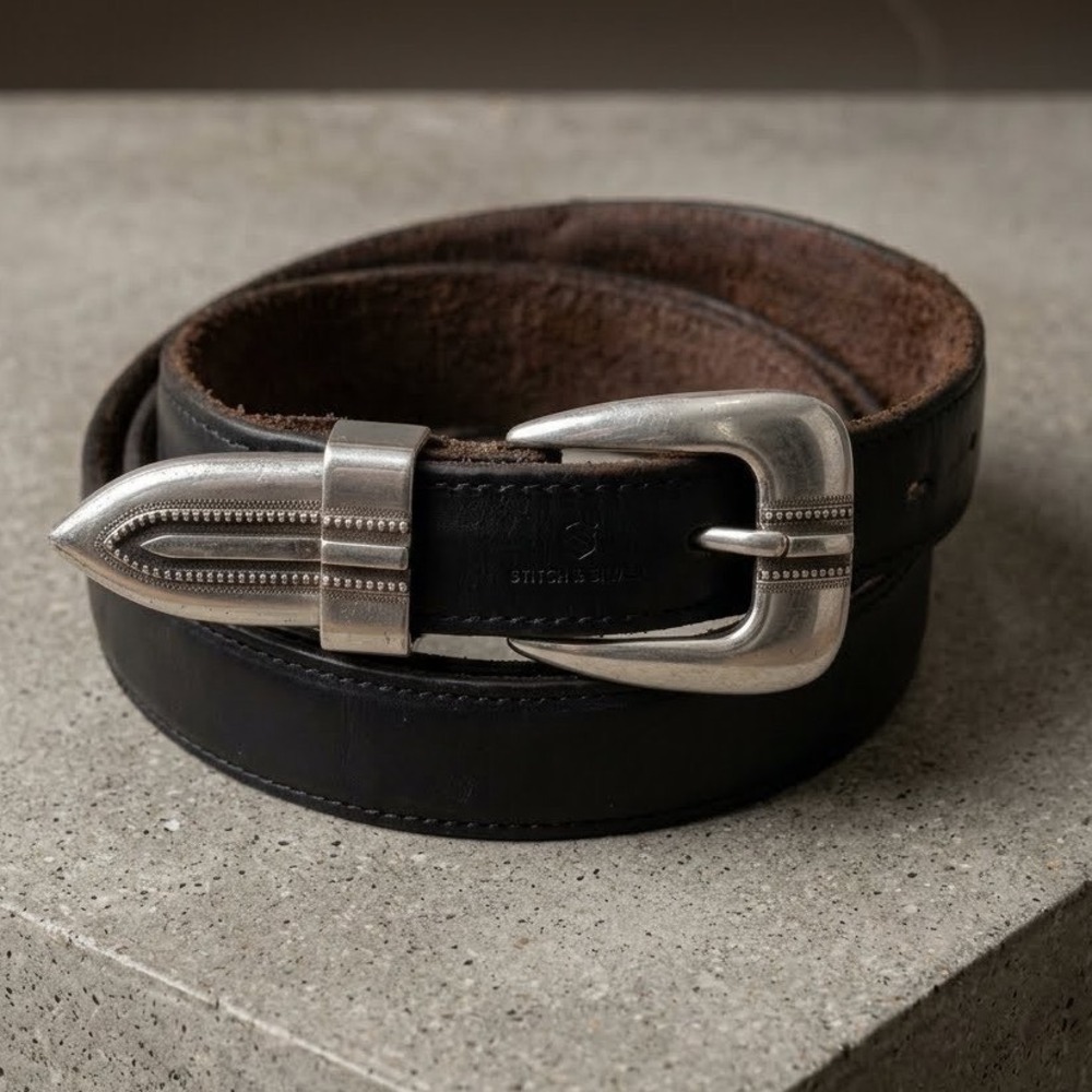 Vtg 1998 Tory Leather Western Ranger Belt Brown Oil Tanned Harness USA Made 44